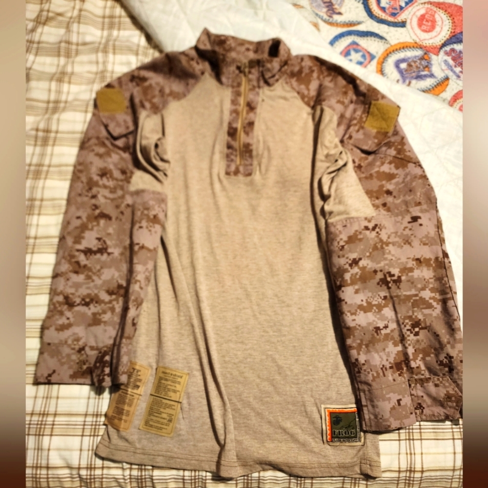 USMC FROG Combat Shirt Desert MARPAT Fire Insect Resistant Gear Top Size Medium
